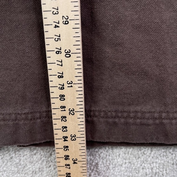 LL Bean Jacket Mens Large Tall Brown Canvas Flannel Lined Corduroy Collar Chore - Picture 13 of 14